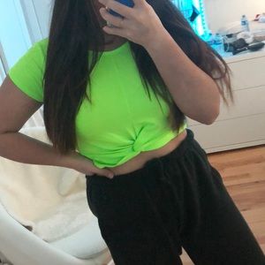 Neon yellow crop top